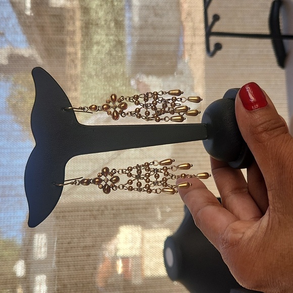 J Crew Chandelier Amber Tone Earrings - Picture 2 of 3